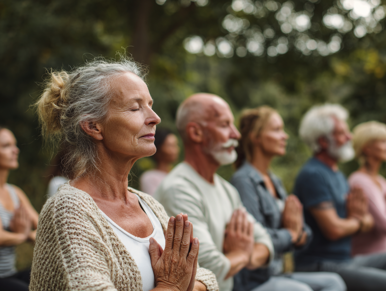 Žena praktizujúca jógu v prírodnom prostredí